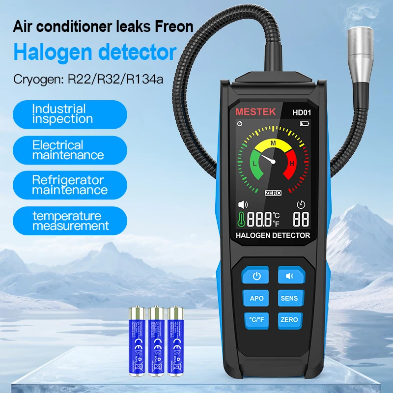 

Gas Analyzer Combustible gas detector Port Natural gas Leak Location Determine Meter Tester Sound Light Alarm HD01