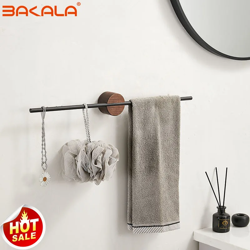 BAKALA 40/50cm Towel Rack Towel Hanger Bath Towel Holder Wall Hanging Towel Bars White Bathroom Shelf Kitchen Storage Rack