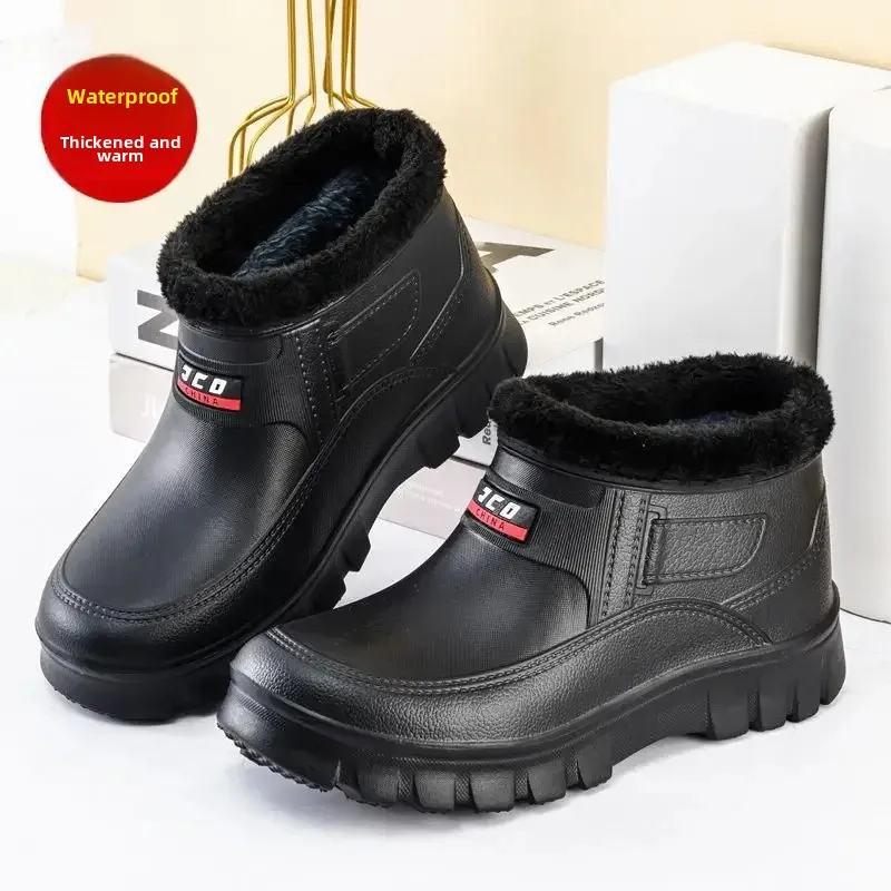 2025New Winter Warm Men's Boots Plush Plus Size Snow Boots Outdoor Sports and Leisure Women's Shoes Outdoor Car Wash Men's Shoes