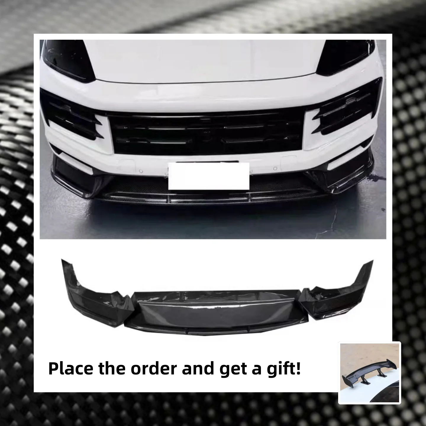 

Передняя губа для Porsche Cayenne, модифицированная передняя лопата из углеродного волокна, комплект кузова, объемные автомобильные аксессуары