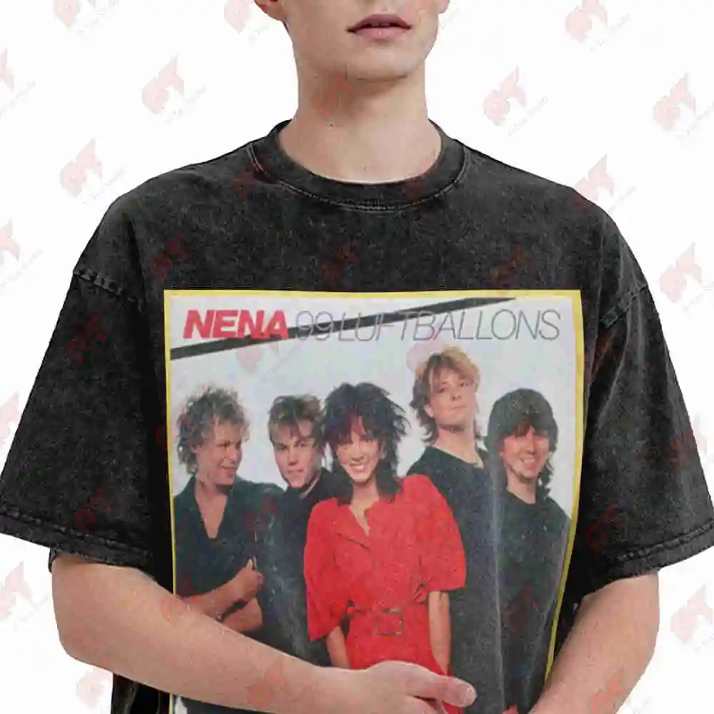 99 Red Balloons Retro Band Vintage Music Vintage Washed Tee Pure Cotton T-Shirt