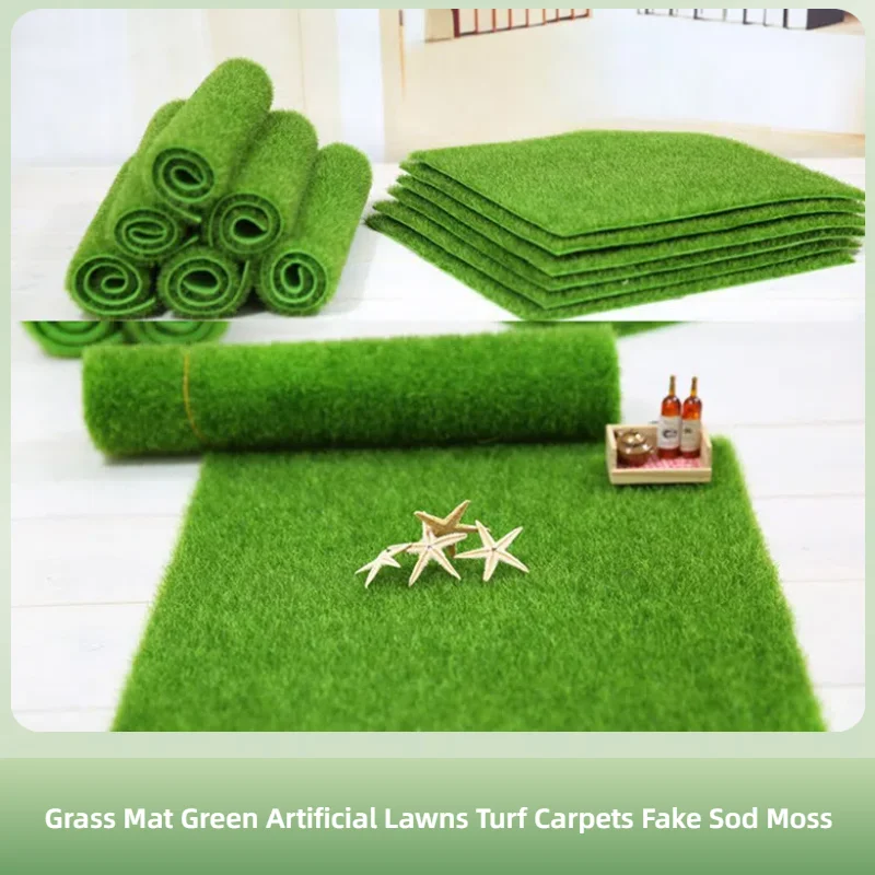 1 Stücke Grünes Gras Matte Puppenhaus Dekoration 15 cm Kunstrasen Rasen Teppiche Gefälschte Sod Garten Moos