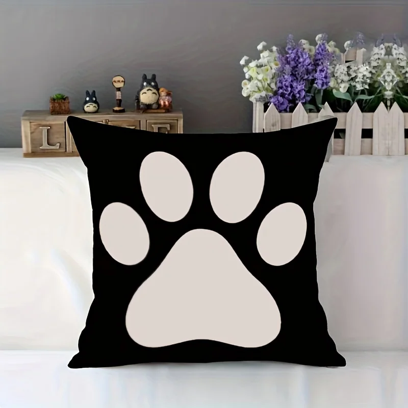 

Pet Paw Print Pillowcase - Soft Plush Gift, No Pillow Insert, Stylish Design for Animal Lovers, Perfect Home Decor"