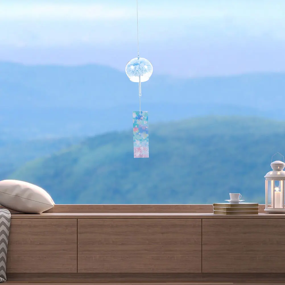 

2Pcs Japanese Glass Wind Bells Hanging Ornament for Home Garden Window Balcony Wind Chime Decor Window Hanging Decor