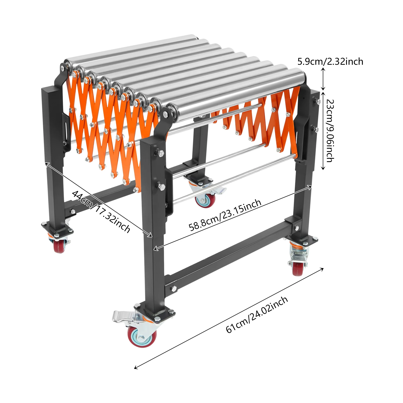 51.57 * 23 * 28.82 بوصة طاولة ناقل دوارة قابلة للتعديل، ناقل أسطواني مرن تلسكوبي لآلات النقش والمسويات #2