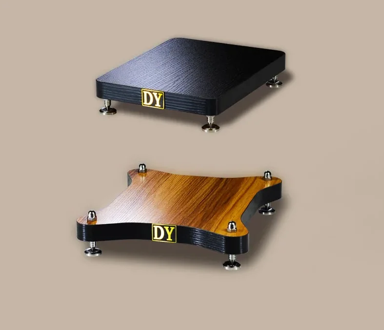 1 Stück HiFi-Holzregal für Verstärker, Audio-Regal, Regal mit Stoßdämpfer, Isolator, Lautsprecherfüße, Spikes, Subwoofer-Stütze, Desktop-Ständer