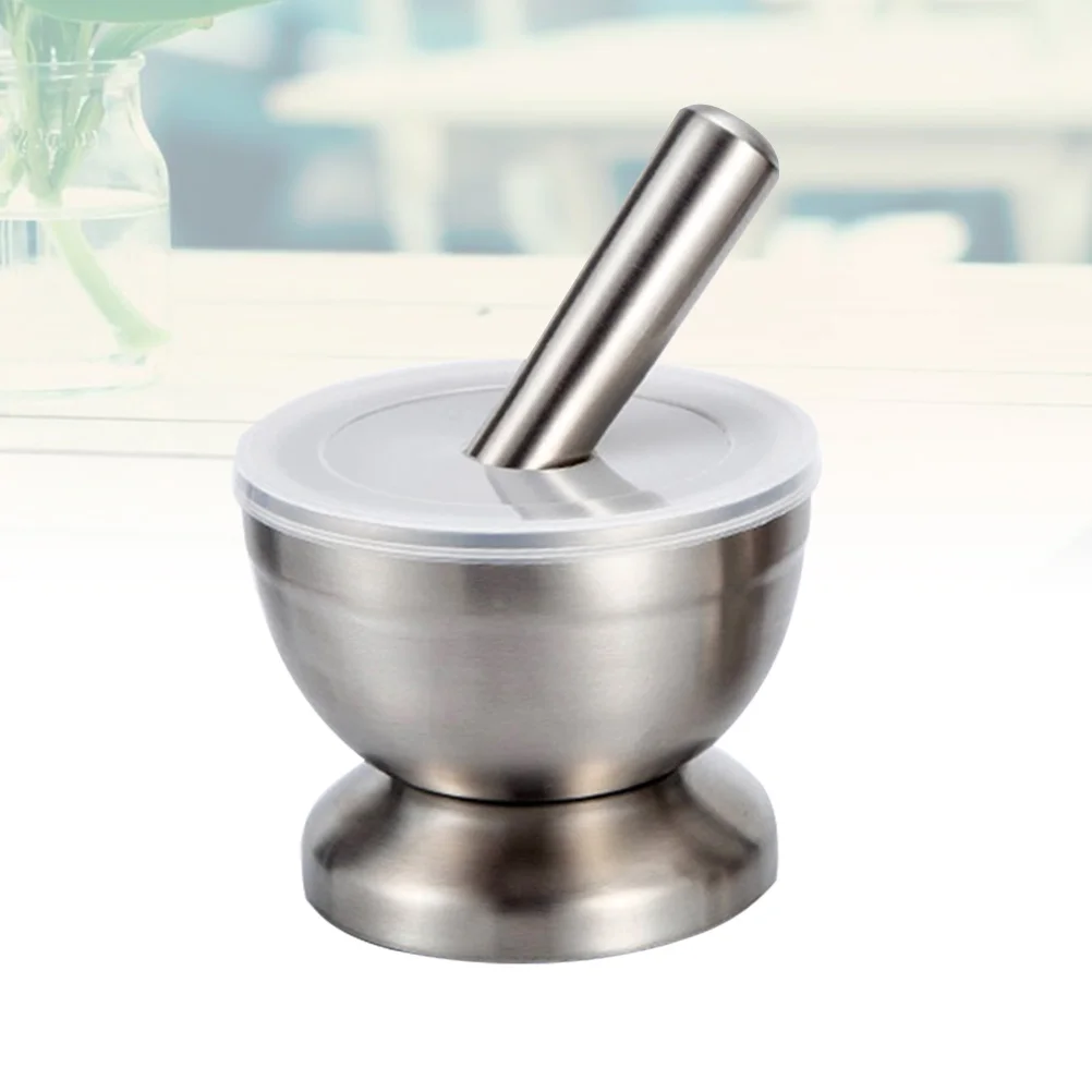 

304 Stainless Steel Garlic Pounder Size Grinding Medicine Pounding Tank Kitchen Tools Garlic Press