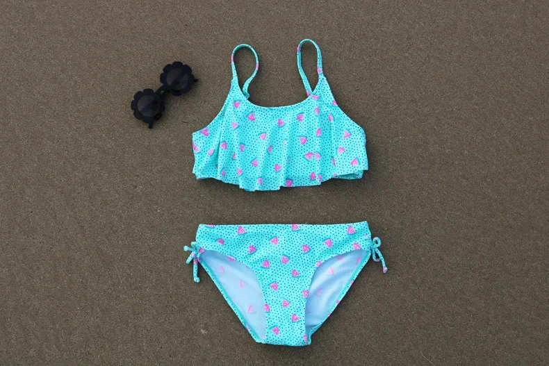 Children Split Swimwear Watermelon Pattern Bikini Girl Beach Swimsuits Bikini 2pcs Beach Wear Girl Bathing Suit Kid Bikini Set