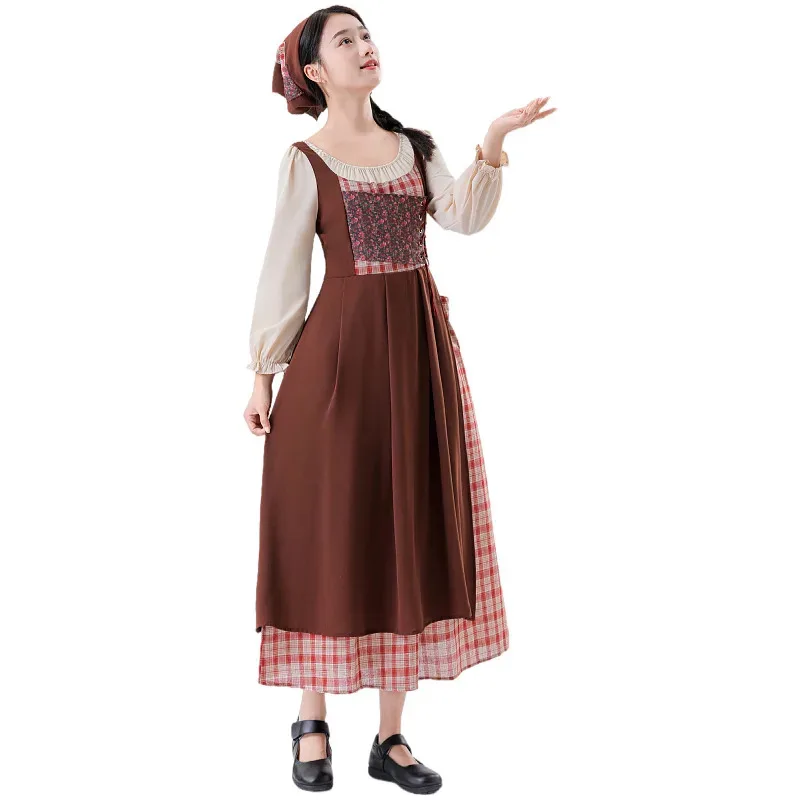 الكبار القرون الوسطى خادمة زي المرأة الدراما مرحلة الأداء ارتداء قصة كتاب الناس الفقراء لعب الأدوار اللباس