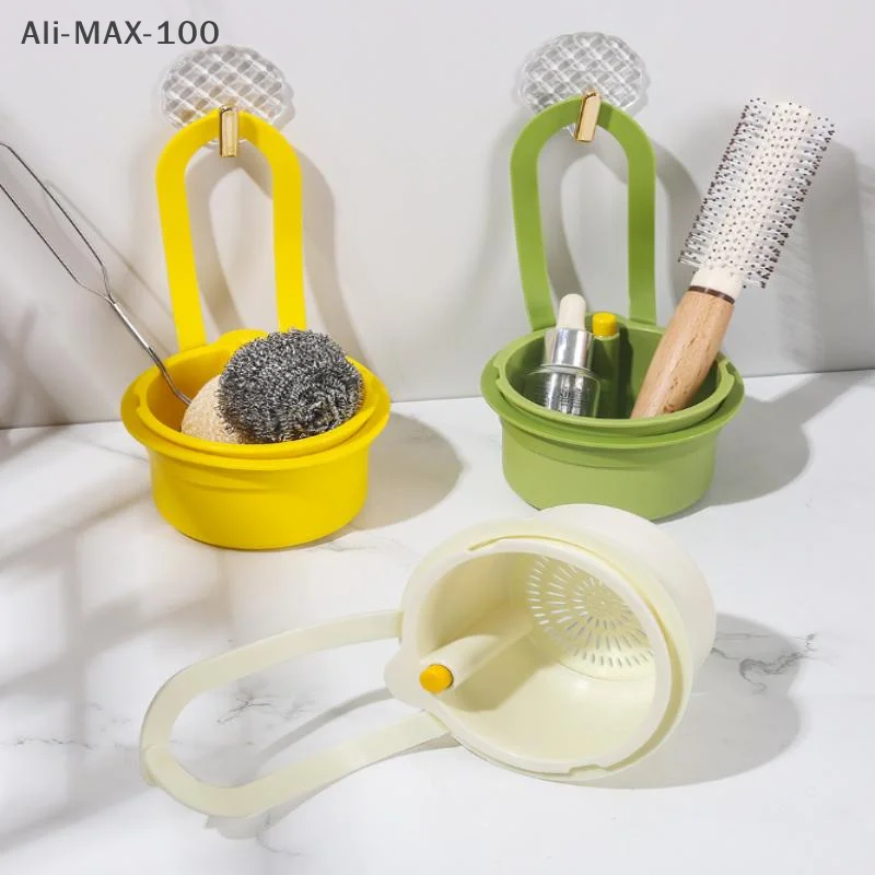 

2 IN1 Sink Drain Basket Faucet Hanging Filter Bag Adjustable Automatic Basket Sink Sponge Rack Kitchen Waste Collector