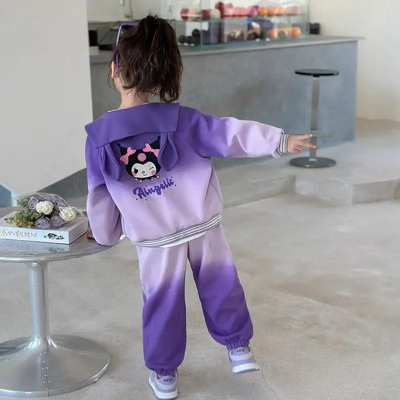 

Kawaii Kuromi My Melody Sanrio Cute Cartoon Sportswear Children Comfortable Jacket Student Pants Hoodie Suit Gift for Kids