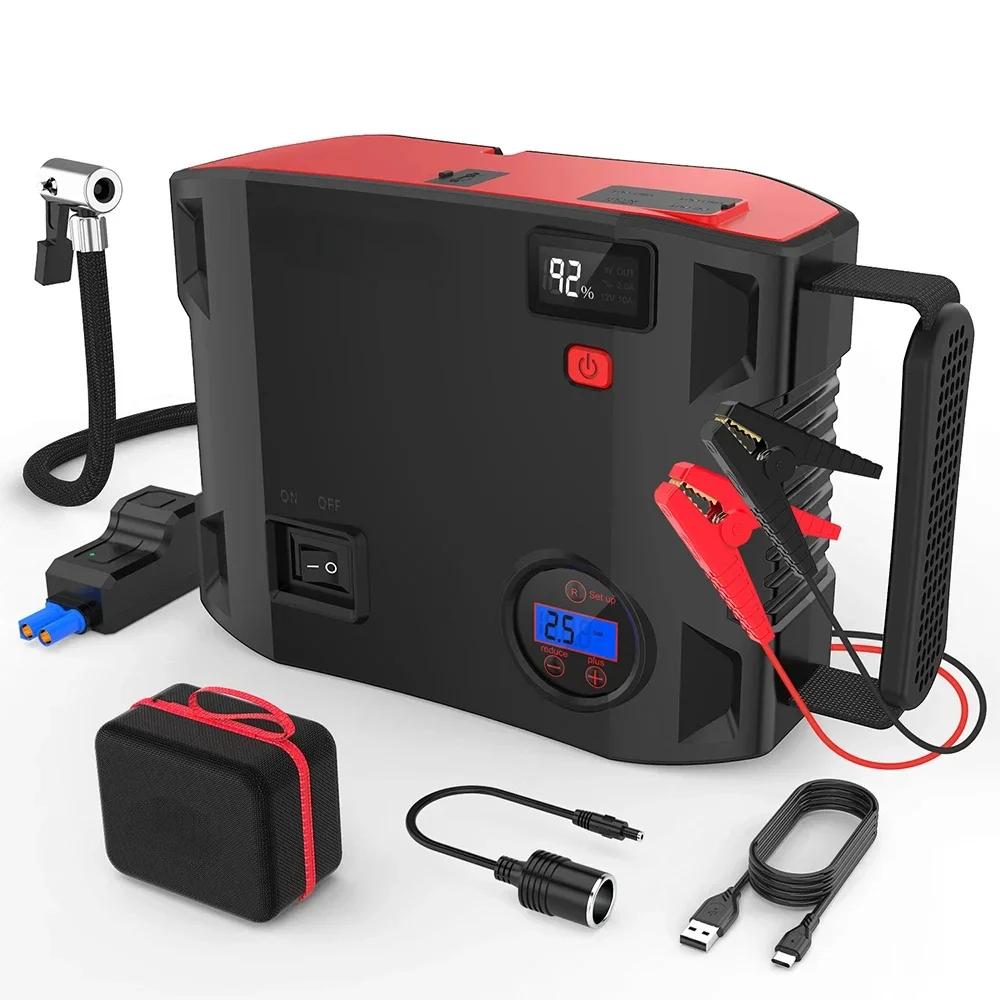 sellinG Portable Jump Starter with Air Compressor 2000A 24000mAh Power Bank Tire Inflator Pump 12V Starting Device Car Booster