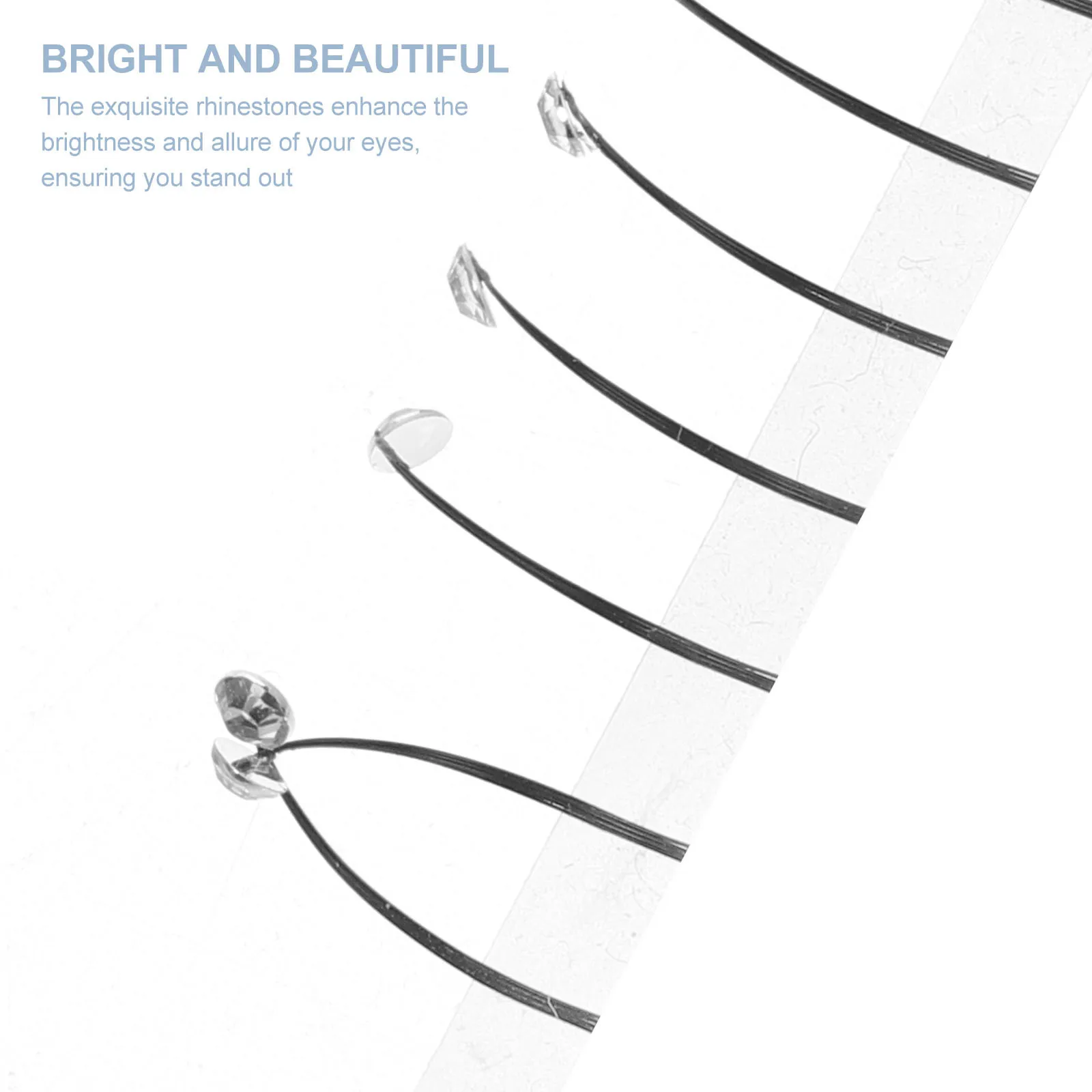 シングルクラスターウォーターラインストーンつけまつげ パーティー コスプレ ハロウィン用 スパークリングラッシュエクステンション 快適