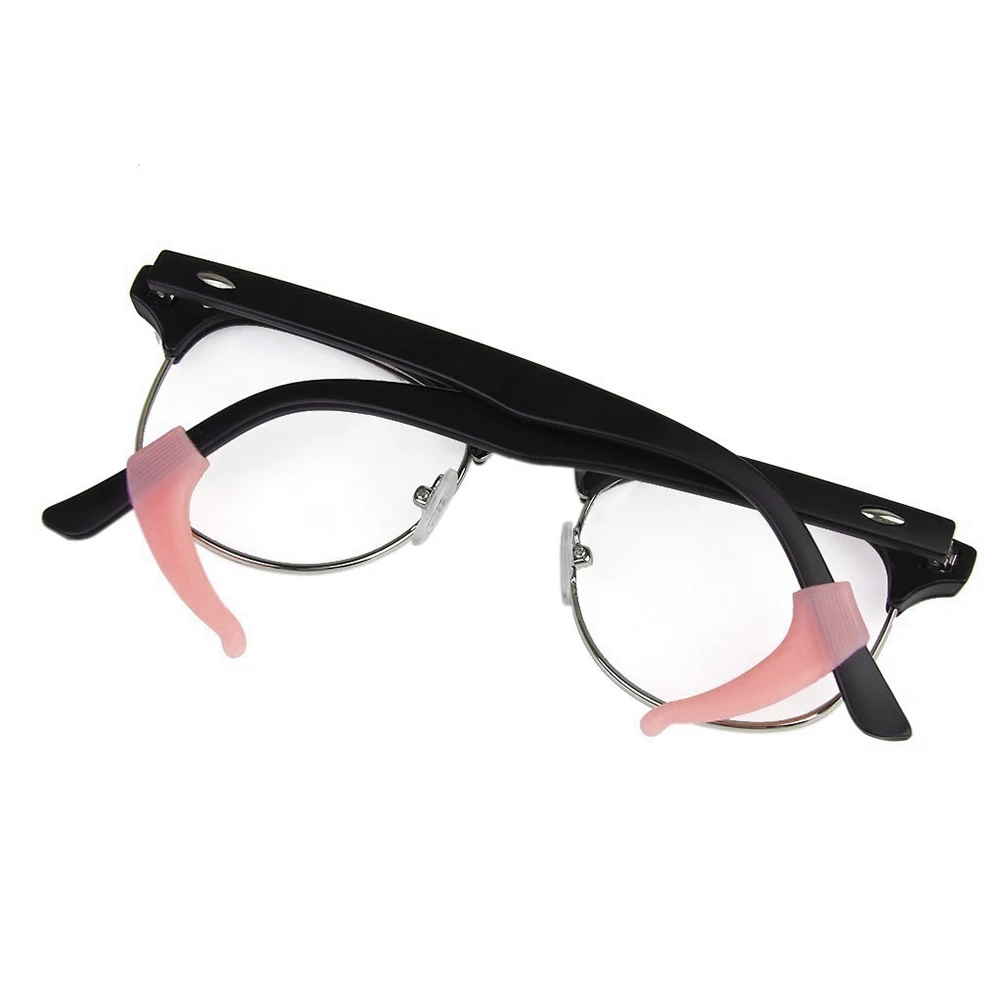 Pink Silicone Anti-Slip Ear Hook Eyeglass Temple Tip Comfortable Durable Holder For Outdoor Sports Labor Protection