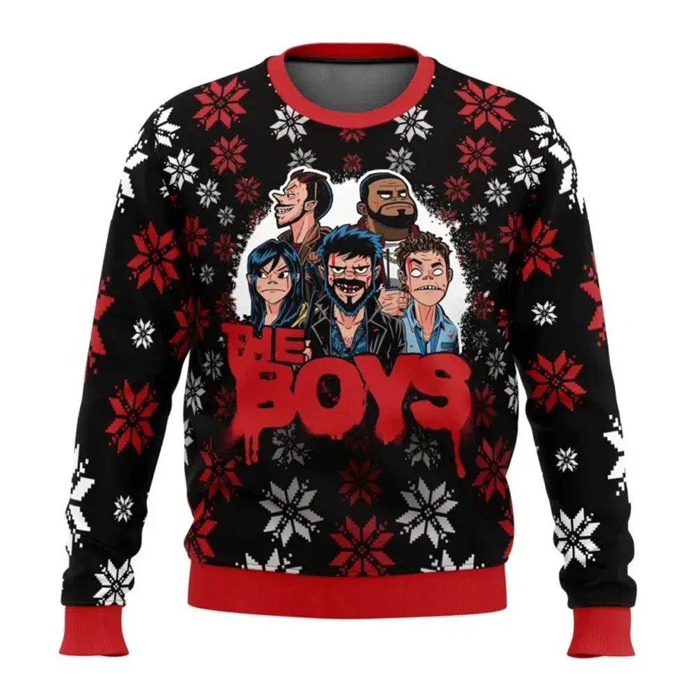 Гориллаз для мальчиков, уродливый рождественский свитер с героями мультфильмов, аниме, женский и мужской пуловер, топ 2025 года, новая модная толстовка с капюшоном для пар
