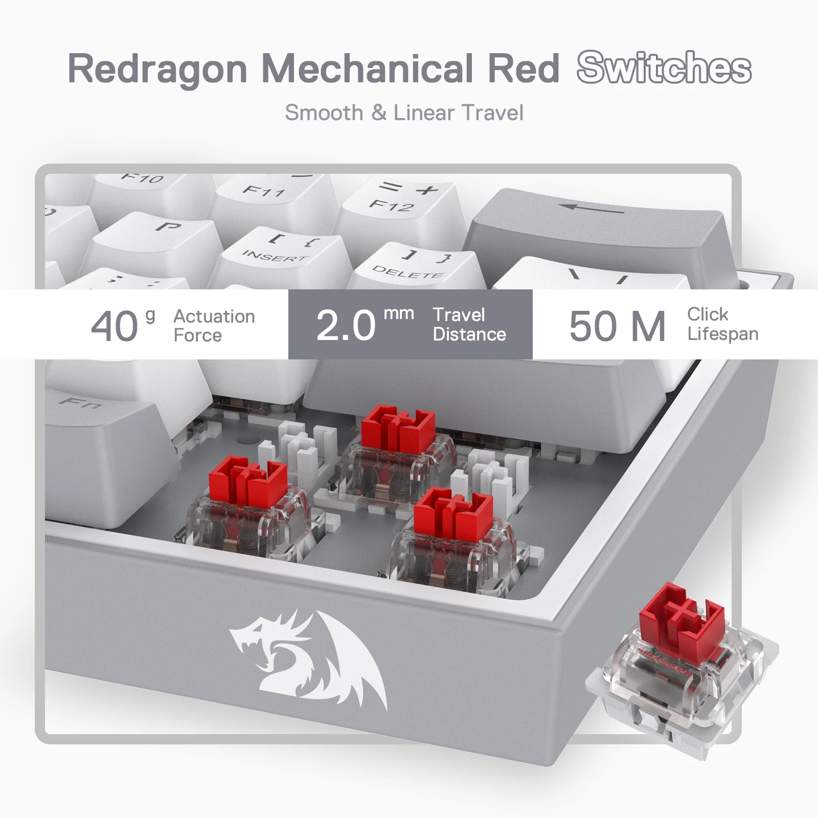 Imagem -03 - Redragon-fizz com Fio Rgb Gaming Teclado 61 Teclas Teclado Mecânico Compacto Hot-swap Interruptor Vermelho K617 Fizz 60