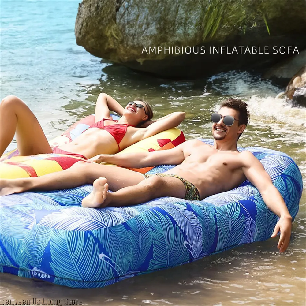 New High Quality Non-rollover Large Size Inflatable Sofa Inflatable Bed Blow Up Bed for Outdoor Camping Beach Pool Home - view 5