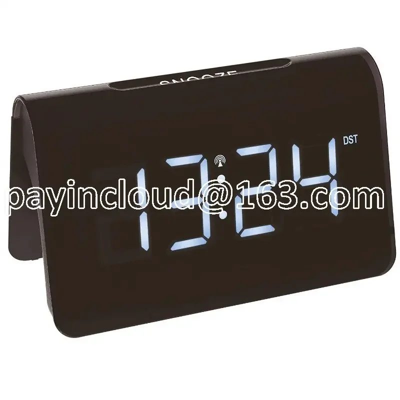 Desktop Digital Clock Snooze Alarm Clock Large LED Display Screen Modern White Font