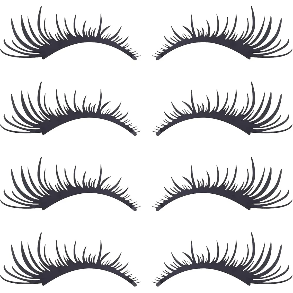 4 Pairs 10x24.7cm Eyelashes Car Headlight Stickers Car Styling Black Eyelashes Vehicle Body Sticker Windshield Decal