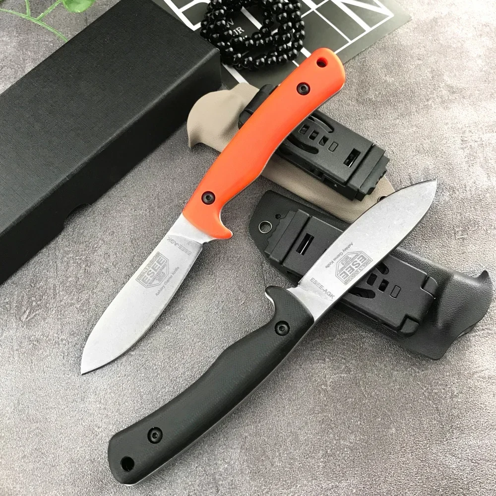 

ESEE AGK Fixed Blade Knife D2 Blade G10 Handle with Rope Hole with Detachable Knife Sleeve Self-defense Camping Outdoor Knives