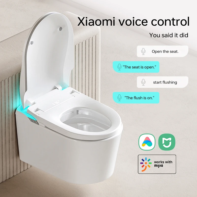 No Water Press Limited Elongated Wall Hung Automatic Bidet Concealed Water Closet Sanitary Wares Smart Toilet with Self Cleaning