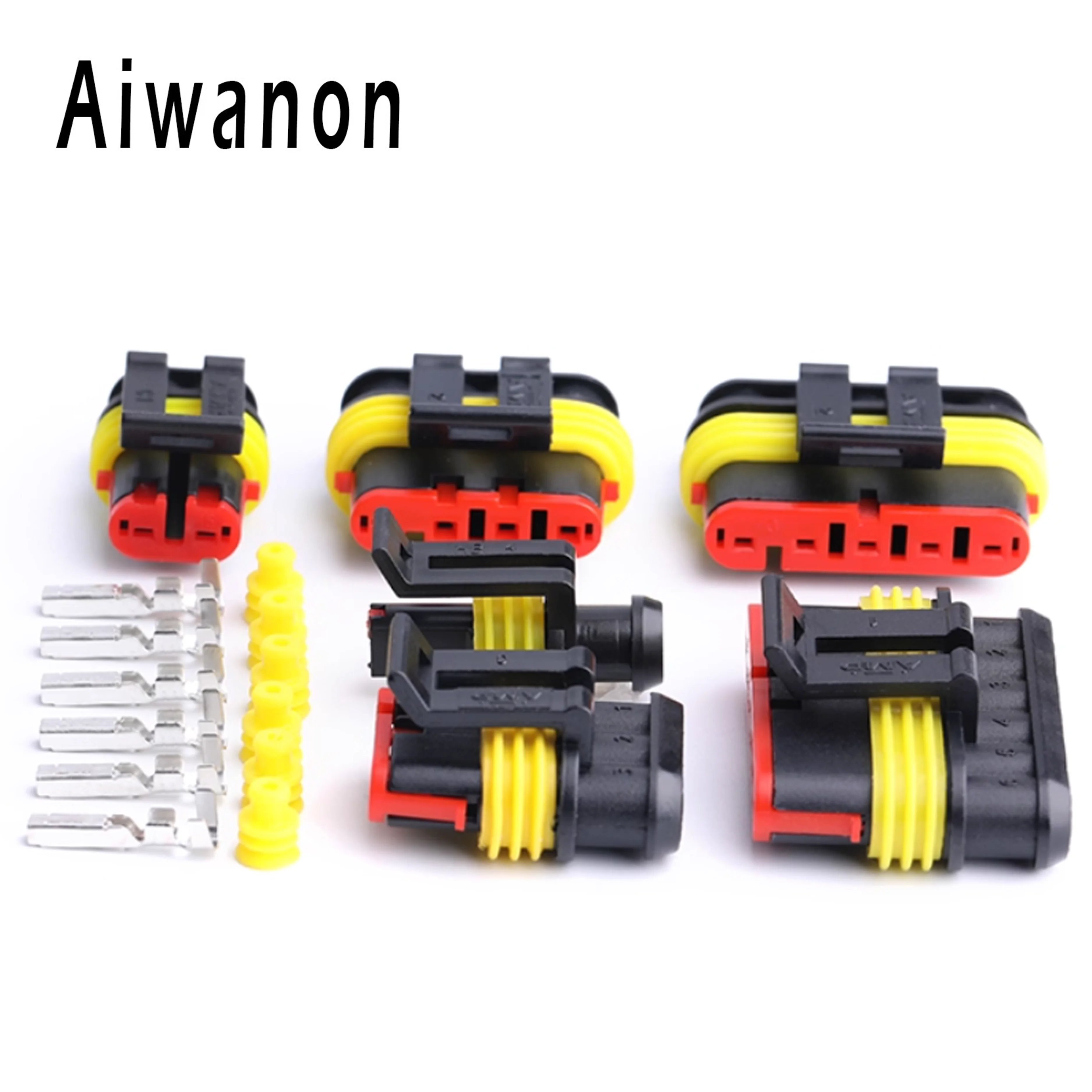 Set di Connettori Elettrici Impermeabili Super Seal per Auto Xenon da 1, 2, 3, 4, 5, 6 Pin, Connettori Femmina e Maschio per Cablaggio
