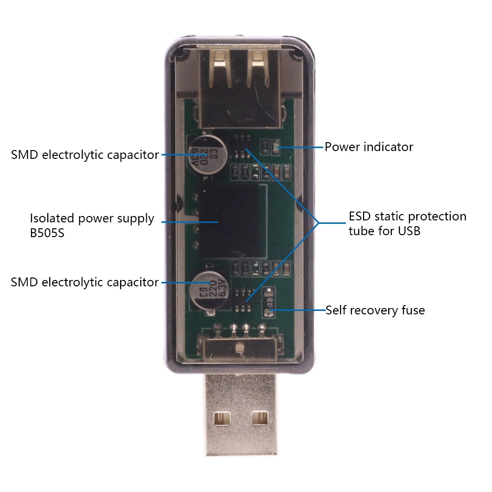 1500V ADUM3160 Digital Signal Audio Power Isolator USB to USB 2.0 Audio Signal Isolator 12Mbps 1.5Mbps