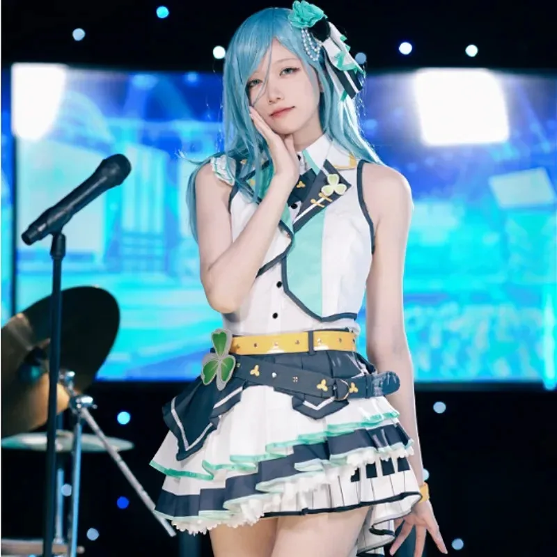 مشروع Sekai الملونة المرحلة الفذ المزيد من القفز زي Hanasato Minori Momoi Airi Hinomori Shizuku تأثيري فساتين مجموعة كاملة