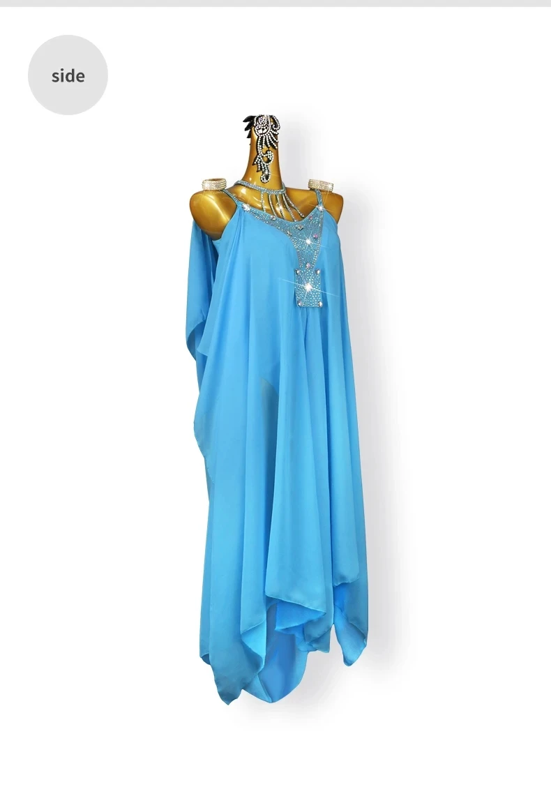 Lateinamerikanisches Tanzkleid, Wettbewerbskleidung, langes Kleid, Damenoutfit, Damen-Ballkleid, Tanzbekleidung für Partys, Mädchen, Sport, sexy Abendkleidung. – Detail 8