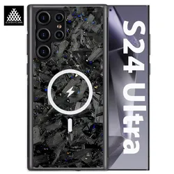 Magnetic Real Forged Carbon Fiber Case For Samsung Galaxy S25 S24 S23 S22 Ultra S23FE S24FE Wireless charging Cover with MagSafe