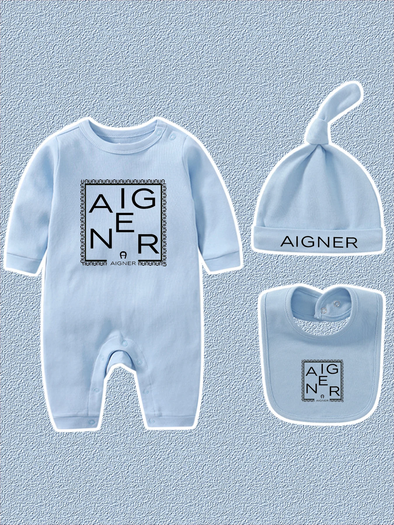 0-24M Newborn Clothes %100 Cotton Toddler Romper 2024 Autumn New Baby Boy Jumpsuit Set Infant Long sleeves Bibs Hat 3Pcs Suit