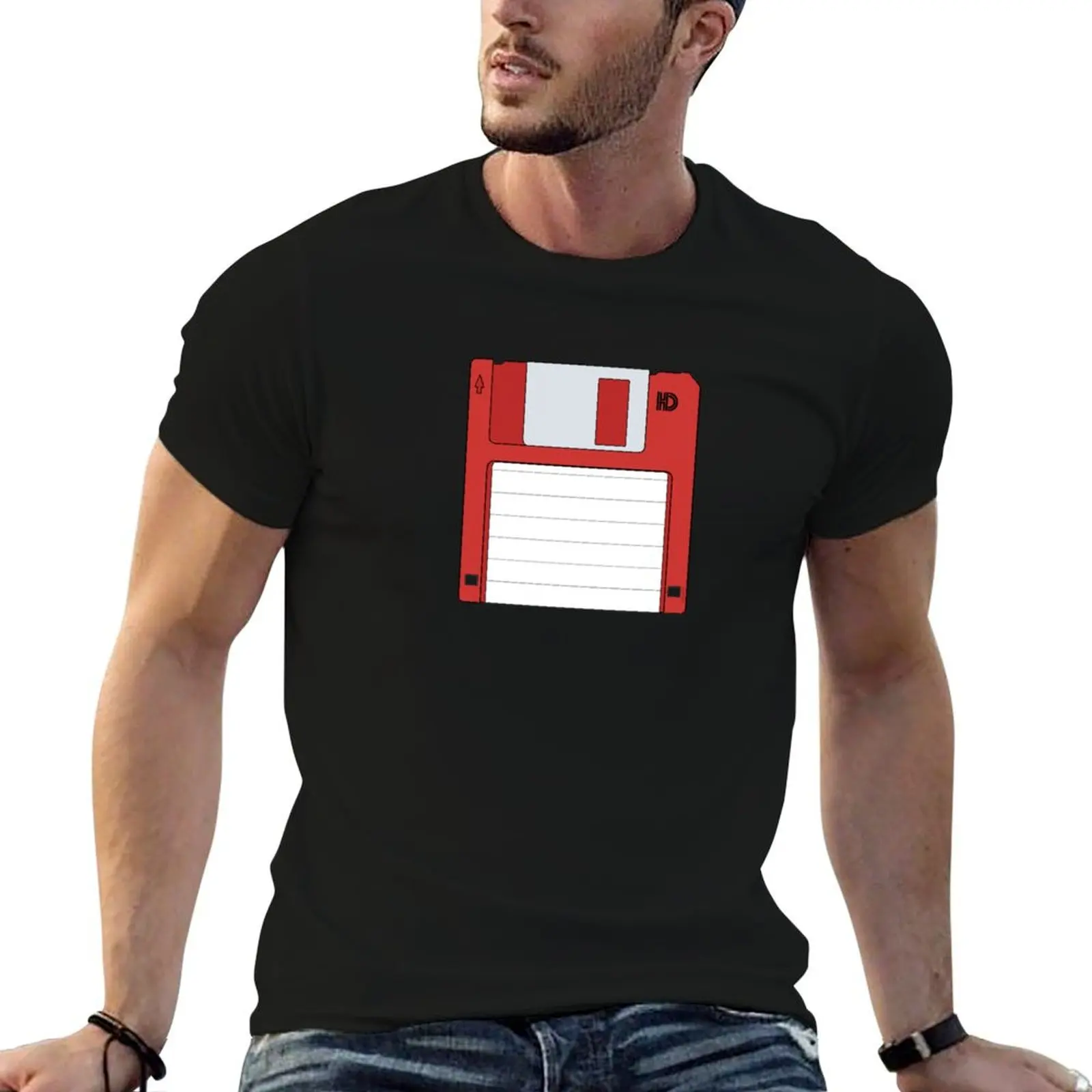 

3.5 HD Floppy Disc (Red) T-Shirt anime blacks blanks mens plain t shirts