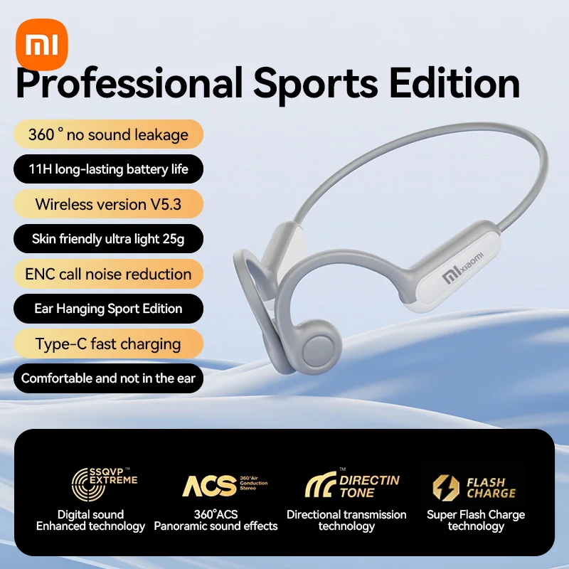 Xiaomi B8 Wireless Earphones Bone Conduction Headphones Bluetooth5.3 IPX5 Waterproof Sports Headset for Workouts Driving Running