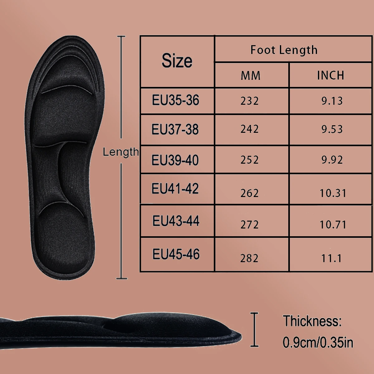 1 Pair / 2 Pairs 5D Sponge Shock-Absorbing Massage Insoles, Breathable & Pressure-Relief Comfort Sports Foot Orthotic Insoles