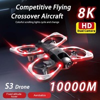 S3 Drone 8k Profession HD Dual Camera Aerial Photography Colorful Lighting Remote Control WiFi Transmission Aircraft Quadcopter