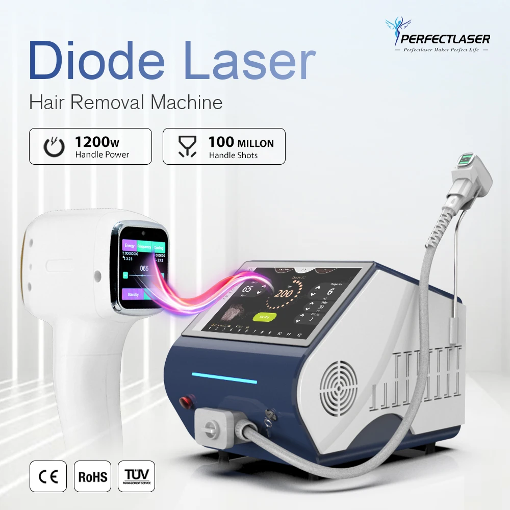 Perfectlaser 3000W Diode Laser Hair Removal Machine Painless Epilator 755 808 1064nm 3 Wavelength Ice Titanium Beauty Equipment