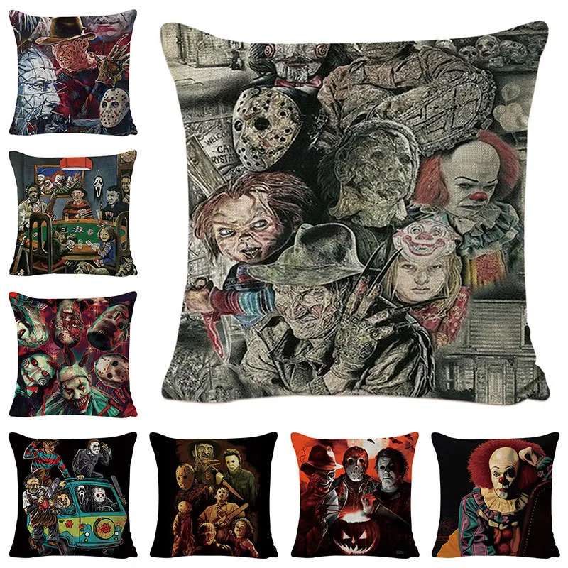 Puppet Doll Pillow Case Scary Doll Pillowcase for Pillows Sofa Bed Soft Pillow Cover 45x45 Cm Room Aesthetics Bedroom Home Decor