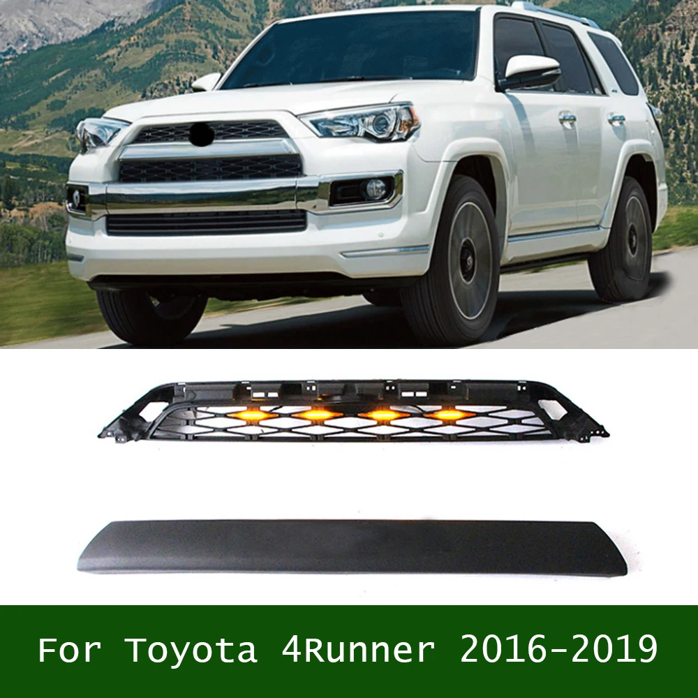 

Racing Grills Hood Mesh Facelift Car Exterior Accessories Front Bumper Grill With Led Mask Grille For Toyota 4Runner 2016-2019