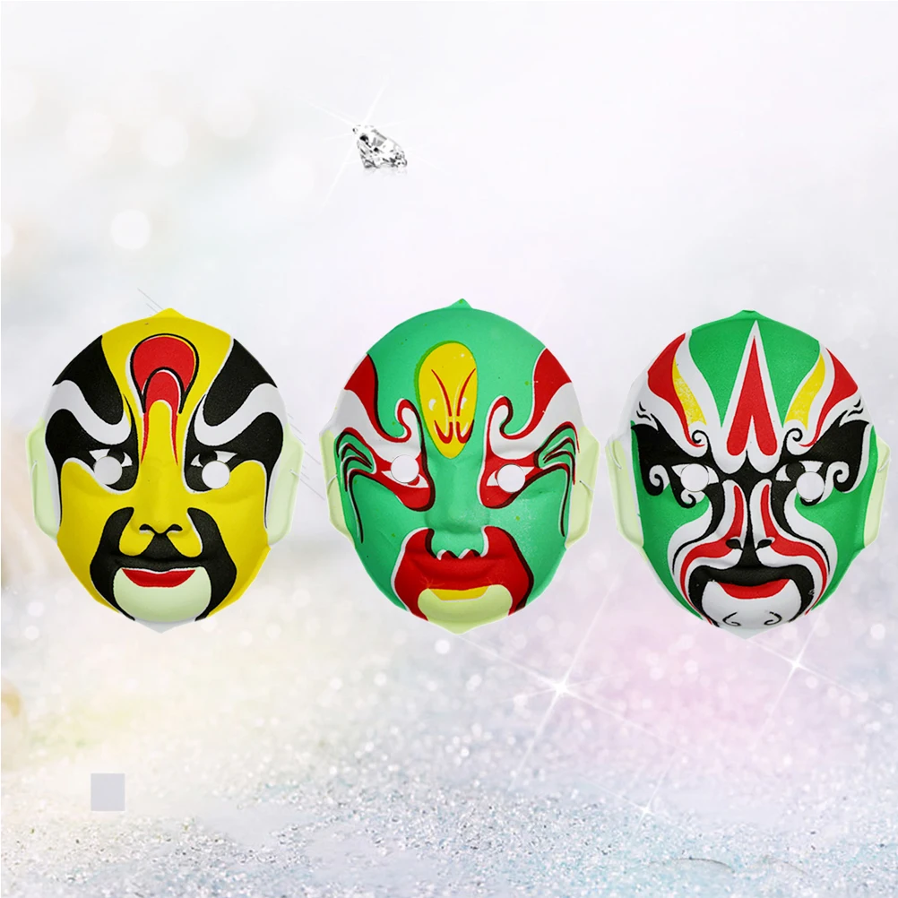 

3 Pcs Peking Opera Mask Blank to Decorate Kids Boys Decoration The Halloween Party Cosplay