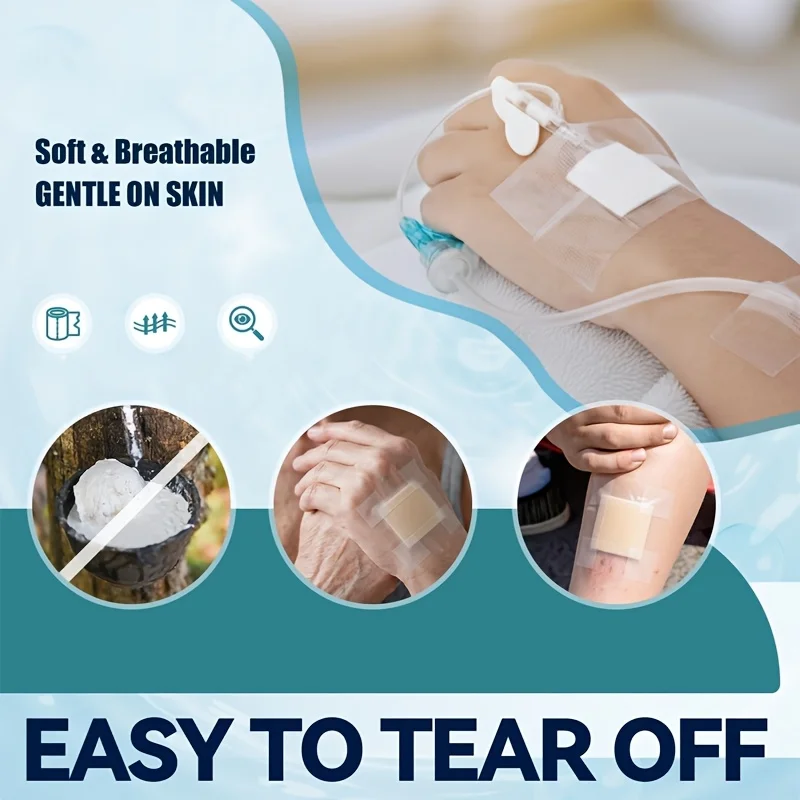 2 Rollen transparenter medizinischer Verband, hochviskoses PE-Tape, Fixierband für Mullbinden und Applikatorband – Detail 2