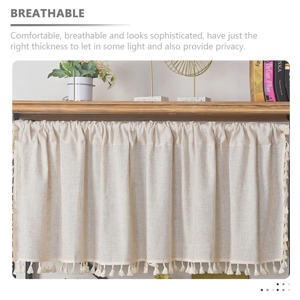 

Premium Bamboo Flax Valance Curtain Simple Elegant Curtain for Kitchen Bedroom Bathroom Small Window Privacy