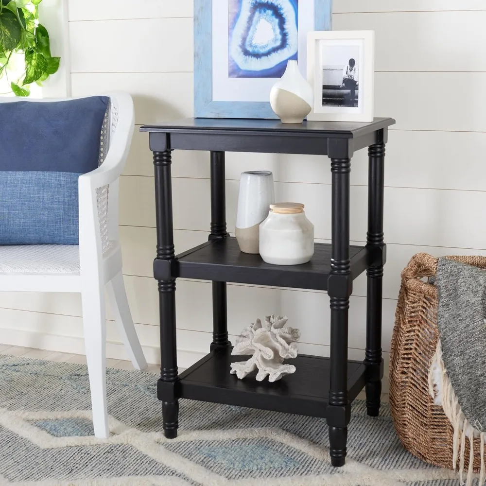 

Home Collection Cassie Black 3-Shelf Display Storage Accent Table, 19.8" W x 15" L x 30" H, Customized