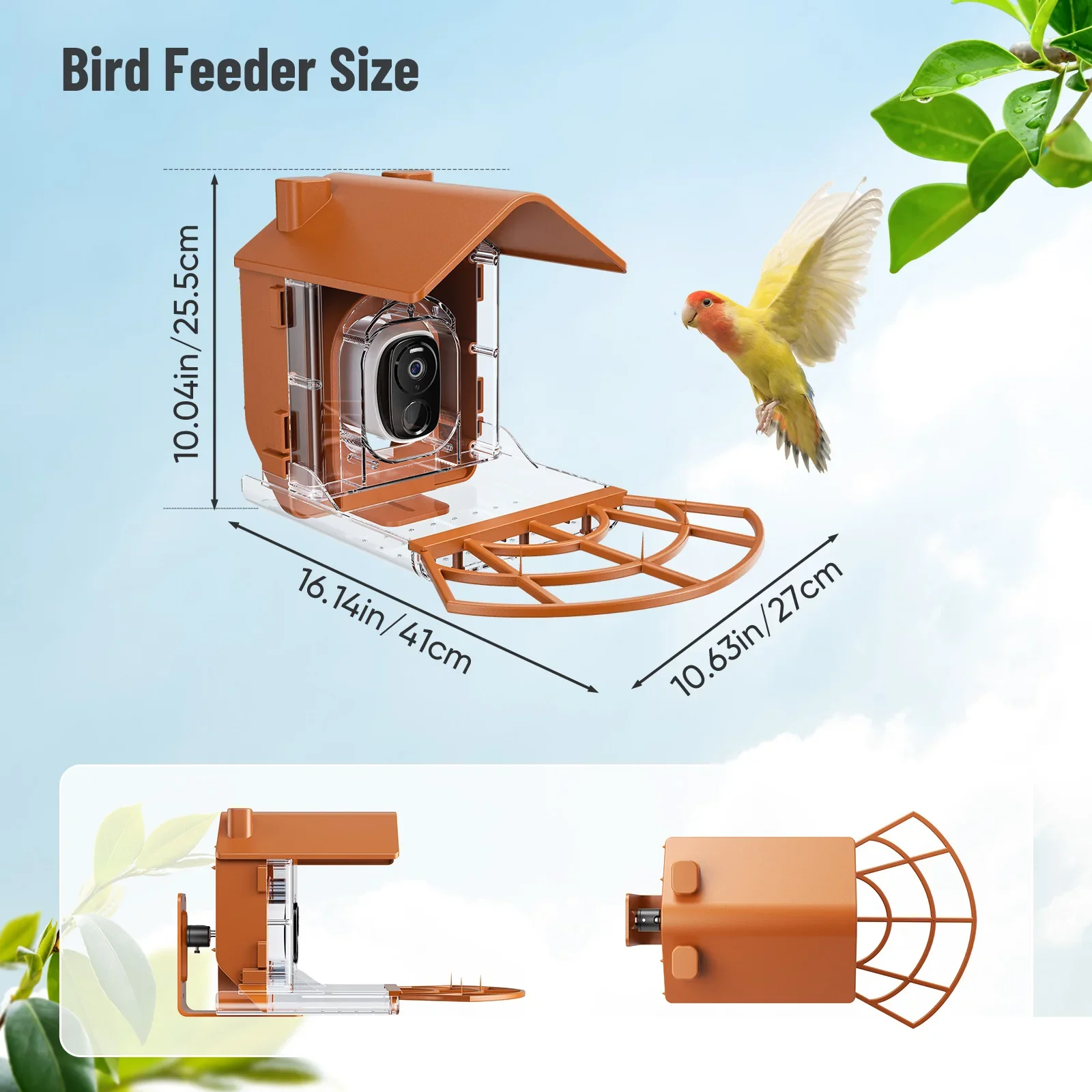 Bird Feeder with Camera,Solar Powered Feeders Camera with Hd Ai Identify Wild Bird Watching Camera for Outdoors JJ22