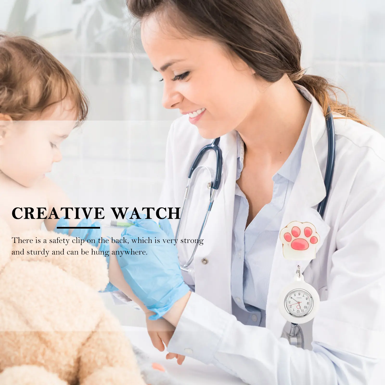 

Nurse Pocket Watch Electronic Timepiece with Strong Spring Clip Exquisite Craftsmanship Smooth Operation Ideal Gift for Nurses
