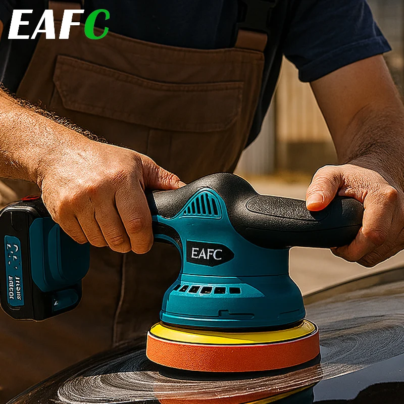 EAFC 6-Gang Akku-Autopolierer für Makita 21V Batterie, Elektrische Auto-Wachs- und Poliermaschine, Auto-Detailing-Werkzeugset