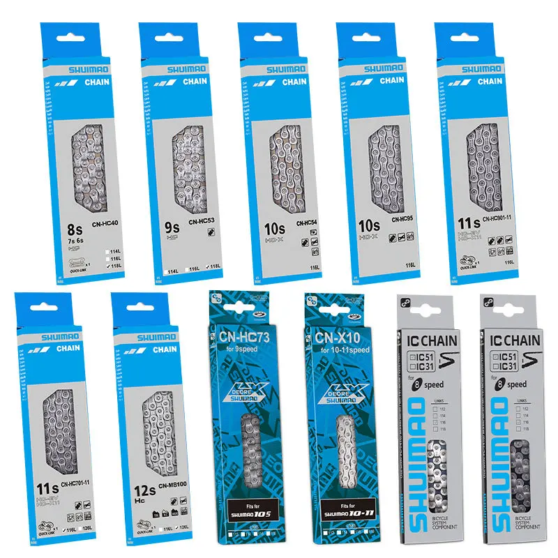 8/9/10/11/12 Speed Bike Chain HG53 HG54 HG95 HG701 M8100 Road MTB Bicycle Chain 116/126 Links Bike Chain 8v 9v 10v 11v 12v