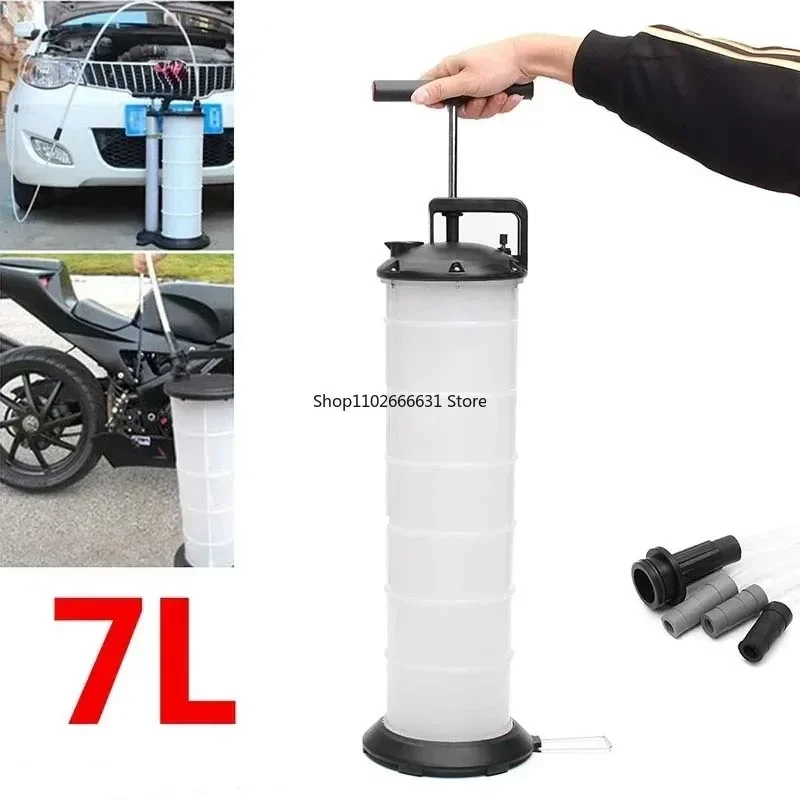 7L Manual Vacuum Oil Fluid Extractor Pump Car Truck Boat Fuel Pump Oil Changer Liquid Change Petrol Transfer Tank Dispenser