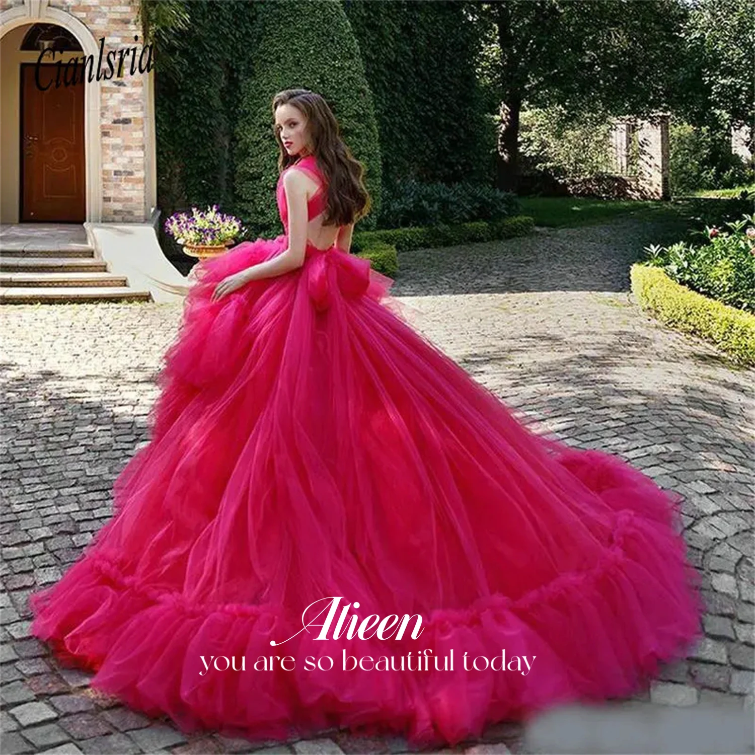 

Aileen Hot Pink Sharon Happy Mesh Party Dresses for Women Evening Dress Es Fluffy Coming of Age Dress Ball Gown Elegant Gowns