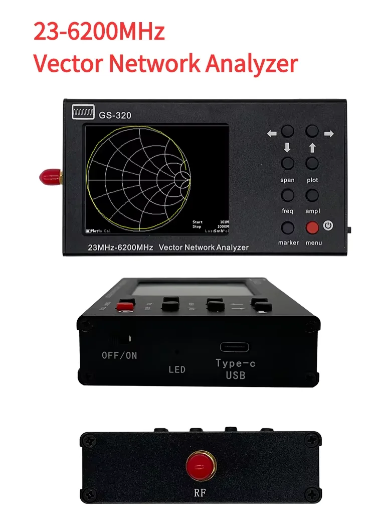 Nanovna GS320 23-6200MHZ Handheld Vector Network Analyzer 10KHz Frequency Resolution,PC Software Control 3.2\