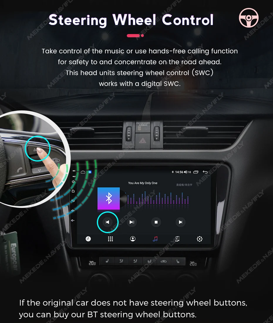 Wireless Carplay Auto Android 13 Autoradio GPS DSP WiFi Multimedia-Player geeignet für universelle Autos Kia Audi Honda Toyota VW